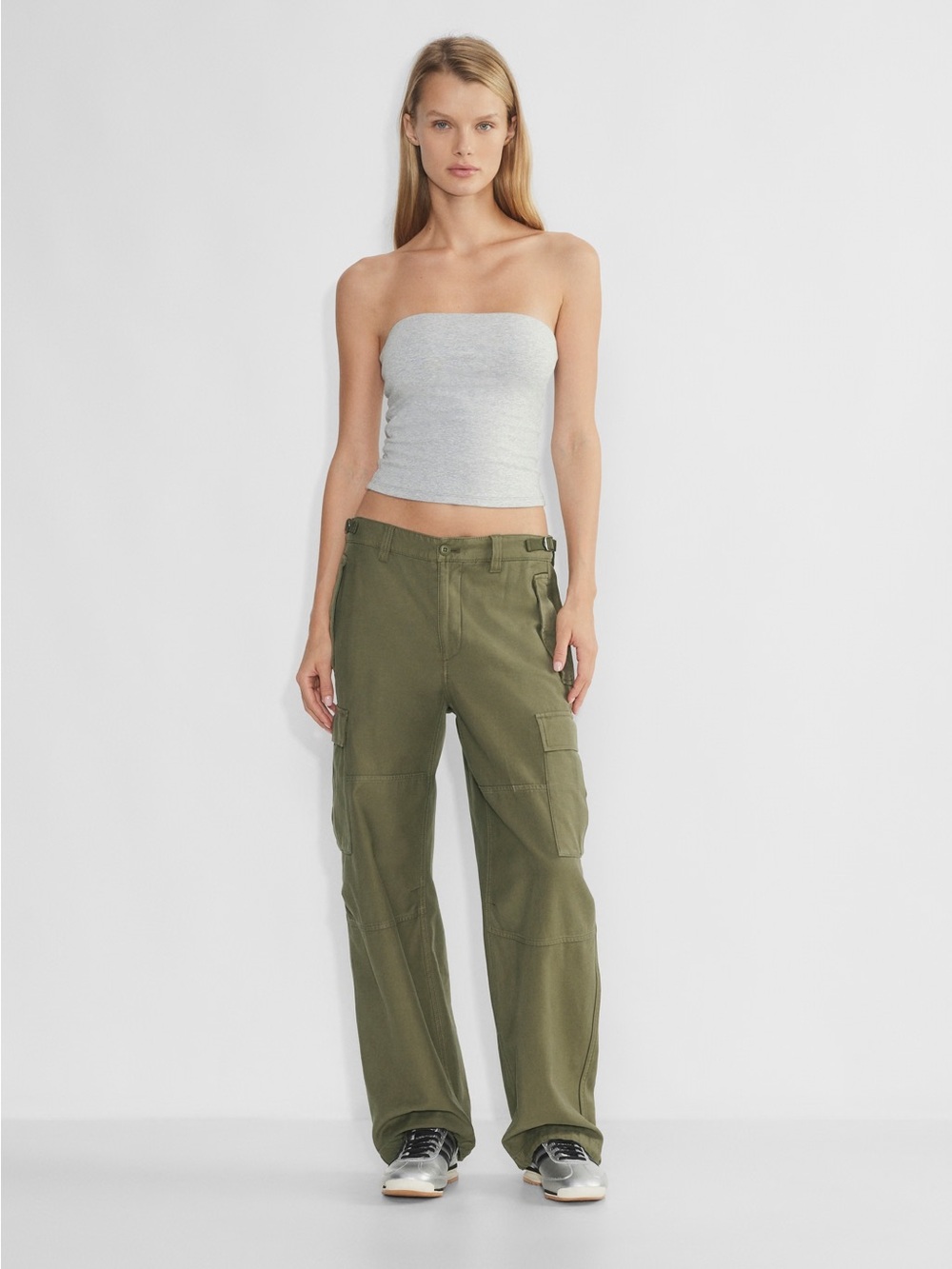 TNA Chill Tube Top in Heather Chrome